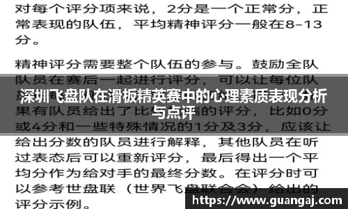 深圳飞盘队在滑板精英赛中的心理素质表现分析与点评